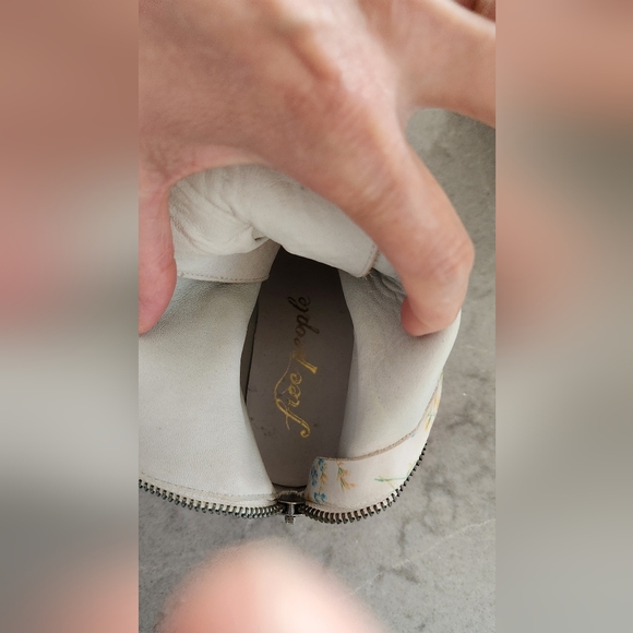 Free People Floral Combat Boots - Cream and Blue - Picture 14 of 16